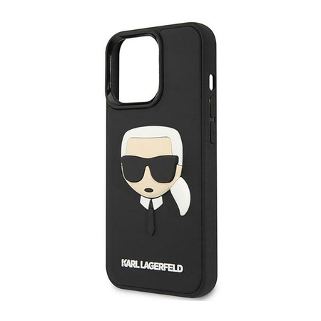 Karl Lagerfeld 3D Rubber Karl`s Head - Coque iPhone 14 Pro Max (noir)