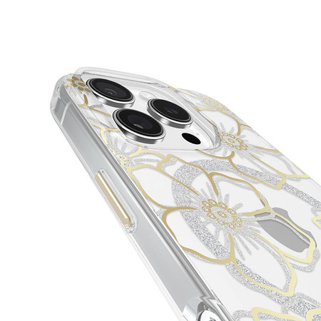 Pouzdro Case-Mate Floral Gems MagSafe - iPhone 16 Pro (zlaté)