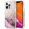 Pouzdro Guess Liquid Glitter 4G Big Logo - iPhone 13 Pro Max (růžové)