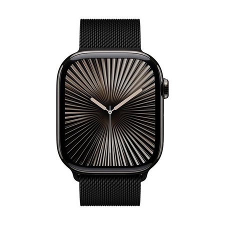 Crong Milano Steel - Řemínek z nerezové oceli pro Apple Watch 44/45/46/49 mm (černý)