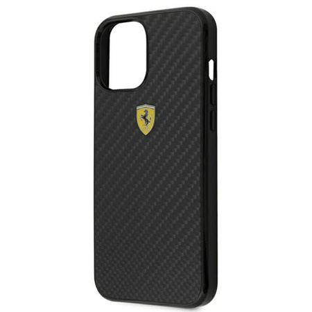 FERRARI On Track Carbon - iPhone 12 / iPhone 12 Pro tok (fekete)