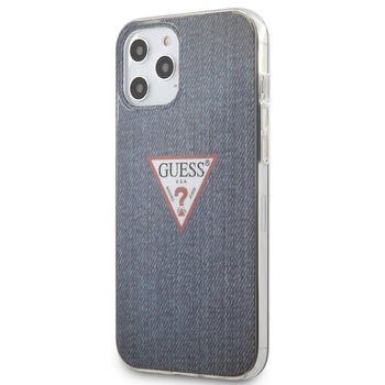 Guess Denim Triangle Dk - Coque iPhone 12 Pro Max (bleu marine)