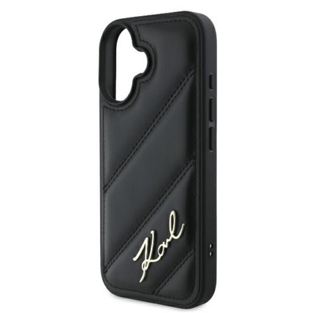 Karl Lagerfeld Quilted Signature - Pouzdro iPhone 16 (černé)