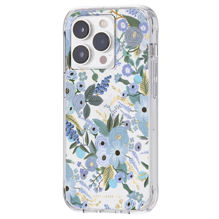 Rifle Paper Clear – Hülle für iPhone 14 Pro (Garden Party Blue)