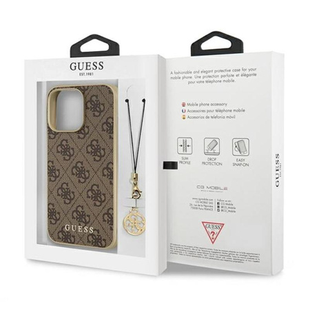 Guess 4G Charms Collection - iPhone 13 Pro tok (barna)