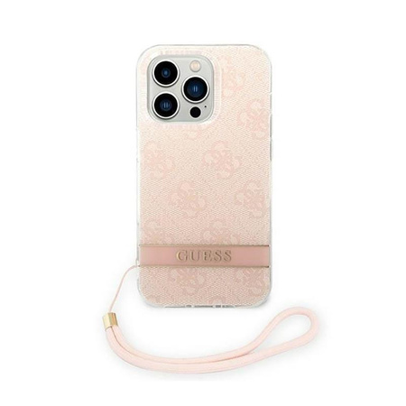 Guess 4G Print Cord - Case with lanyard iPhone 14 Pro Max (pink)