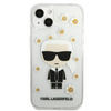 Karl Lagerfeld Iconic Karl Flower - pouzdro pro iPhone 13 Mini (čiré)