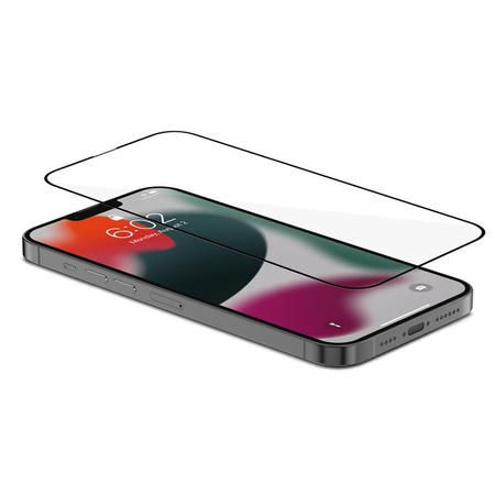 Moshi AirFoil Pro - Flexibles Hybridglas für iPhone 13 Pro Max (schwarzer Rahmen)
