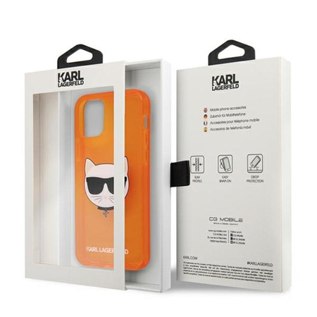 Karl Lagerfeld Choupette Head - pouzdro pro iPhone 12 Pro Max (fluo oranžová)