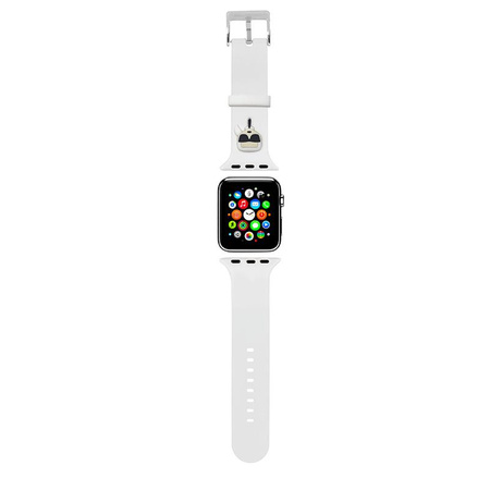 Karl Lagerfeld Silicone Karl Head - Bracelet pour Apple Watch 38/40/41 mm (blanc)