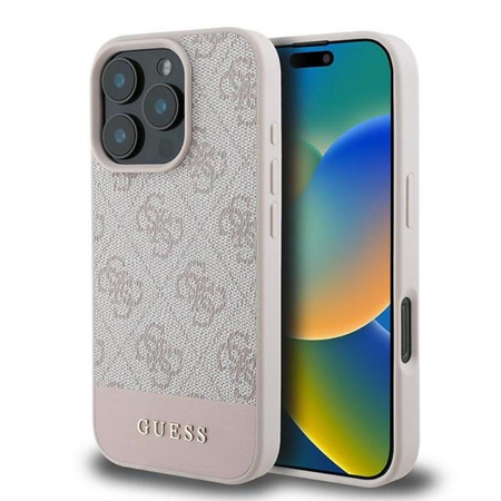Guess 4G Bottom Stripe - Coque iPhone 16 Pro Max (rose)