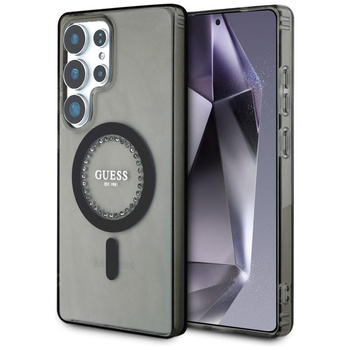 Guess Rhinestones Printed Classic Logo MagSafe - Etui do Samsung Galaxy S25 Ultra (czarny)