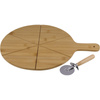 Alpina – Pizza-Servierset, 34 cm Brett + Messer