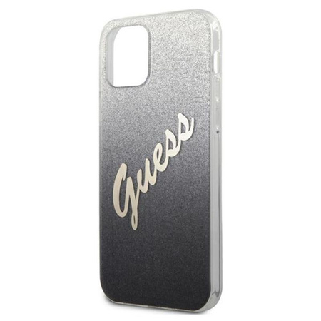 Guess Glitter Gradient Script - Coque iPhone 12 Pro Max (noir)