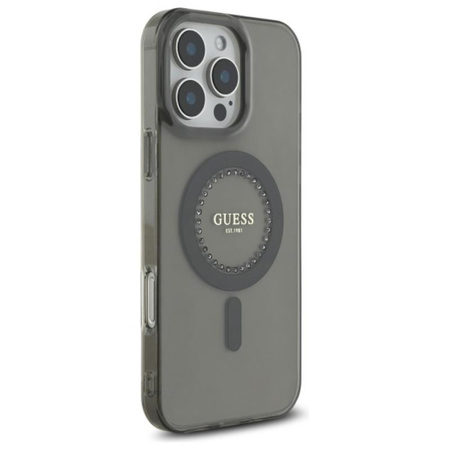 Guess IML Rhinestones MagSafe - Hülle iPhone 16 Pro Max (Schwarz)