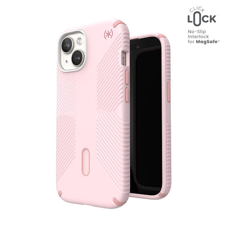 Speck Presidio2 Grip ClickLock & MagSafe - tok iPhone 15 / iPhone 14 / iPhone 13 (Nimbus Pink / Dahlia Pink)