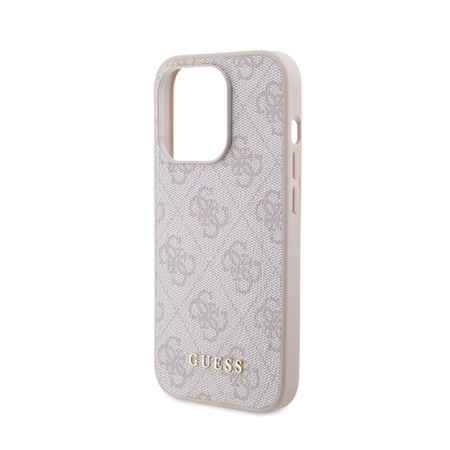 Guess 4G Metal Gold Logo - pouzdro pro iPhone 15 Pro (růžové)