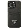 Guess Saffiano Double Card Triangle - Etui iPhone 13 Pro Max (czarny)
