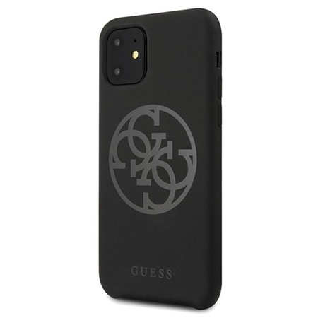 Guess Silicone 4G Tone to Tone - iPhone 11 Case (Black)