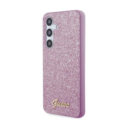 Guess Glitter Flakes Metal Logo Case -  Tasche für Samsung Galaxy S24 (Lila)