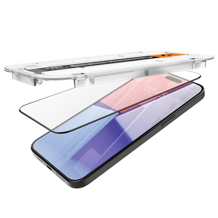 Spigen GLAS.TR EZ FIT FC - Edzett üveg iPhone 15 Pro készülékhez (fekete keret)