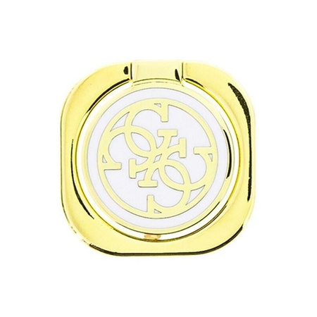 Guess Metal Ring Stand 4G - Magnetyczny uchwyt na palec do telefonu z funkcją standu (złoty/biały)