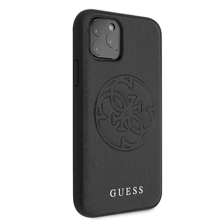 Guess Saffiano 4G Circle Logo - iPhone 11 Pro Max Case (black)