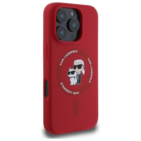 Karl Lagerfeld Silikon Karl & Choupette Ring MagSafe - iPhone 16 Pro Tasche (rot)