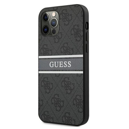 Guess 4G Printed Stripe - iPhone 12 Pro Max Tasche (grau)