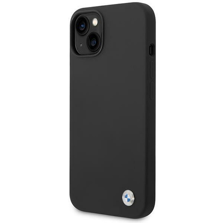BMW Liquid Silicone Case Metal Logo - iPhone 14 Case (Black)