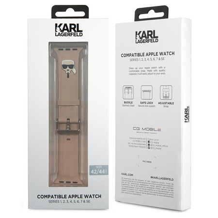Karl Lagerfeld Silikon Karl Head - Armband für Apple Watch 42/44/45 mm (rosa)
