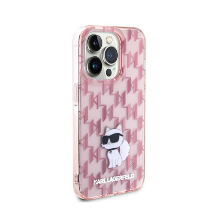 Karl Lagerfeld Monogramm Choupette - iPhone 15 Pro Tasche (Rosa)