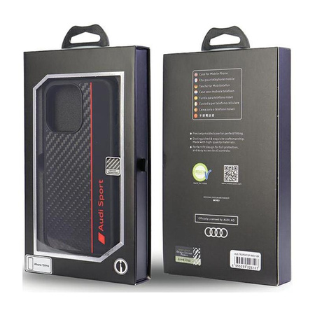 Audi Carbon Fiber Stripe - Hülle für iPhone 13 Pro (Schwarz)
