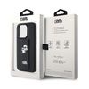 Karl Lagerfeld Gripstand Saffiano Karl & Choupette Pins - iPhone 13 Pro Tasche (schwarz)