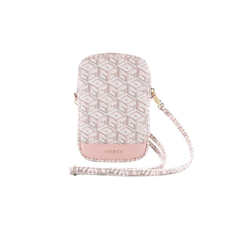 Guess Zip GCube Bottom Stripe - Phone bag (růžová)