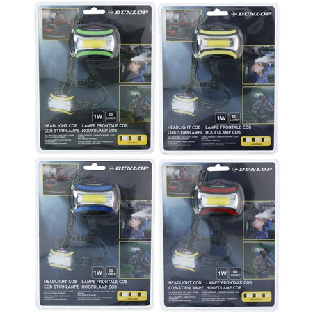 Dunlop - Turistická čelová svítilna LED (modrá)