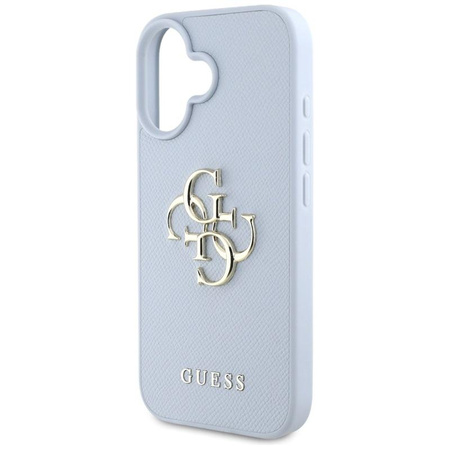 Guess Grained Big 4G Logo Small Classic Logo - Pouzdro pro iPhone 16 (modré)