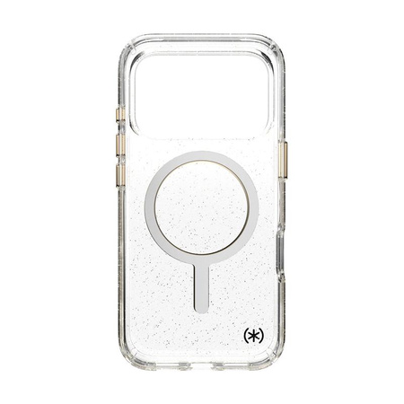 Speck Presidio Lux MagSafe - Custodia per iPhone 17 Pro (Glitter / Oro metallizzato)