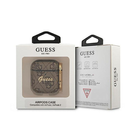 Guess 4G Script Metal Collection- AirPods 1/2 gen case (brown)