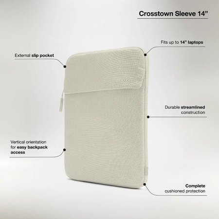 Incase Crosstown Sleeve Woolenex-szel - MacBook Pro 14" (M4/M3/M2/M1/2024-2021) zsebes borító (Limestone)