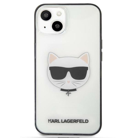 Karl Lagerfeld Ikonik Choupette Head - Coque iPhone 13 (transparent / cadre noir)
