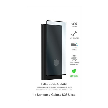 PURO Frame Tempered Glass - Szkło ochronne hartowane na ekran Samsung Galaxy S23 Ultra (czarna ramka)