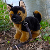 Rappa - Mascotte en peluche réaliste de Berger allemand avec laisse debout 23 cm Respect de l'environnement