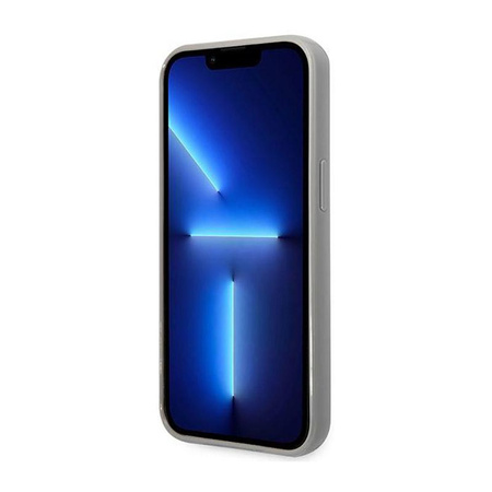 Karl Lagerfeld Monogram Iridescent - Hülle für iPhone 14 Pro (Silber)