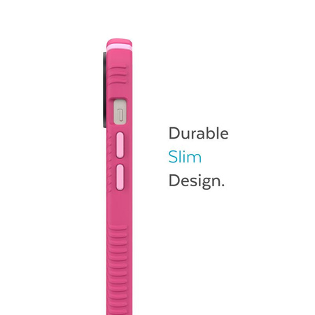 Speck Presidio2 Grip MagSafe - Coque antidérapante pour iPhone 14 Plus (Digitalpink / Blossompink / White)