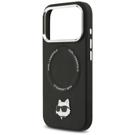 Karl Lagerfeld Choupette Pin MagSafe - Pouzdro pro iPhone 17 Pro (černé)
