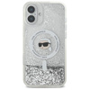 Karl Lagerfeld Liquid Glitter Karl Head MagSafe Case - iPhone 16 Plus Case (Transparent)