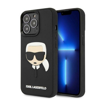 Karl Lagerfeld 3D Gummi Karl`s Kopf - iPhone 14 Pro Max Tasche (schwarz)