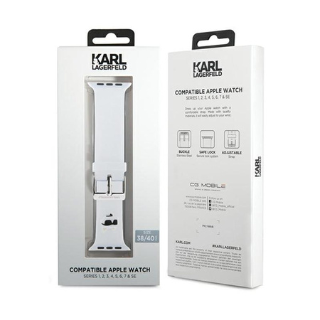 Karl Lagerfeld 3D Rubber Choupette Head NFT - Strap for Apple Watch 38/40/41 mm (white)