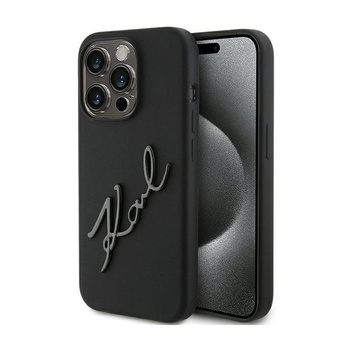 Karl Lagerfeld Silicone Karl Script - iPhone 15 Pro Tasche (Schwarz)